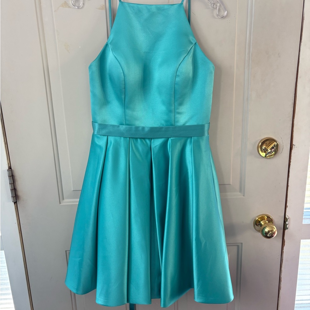 Elegant Aqua Grade 8 Graduation Dress